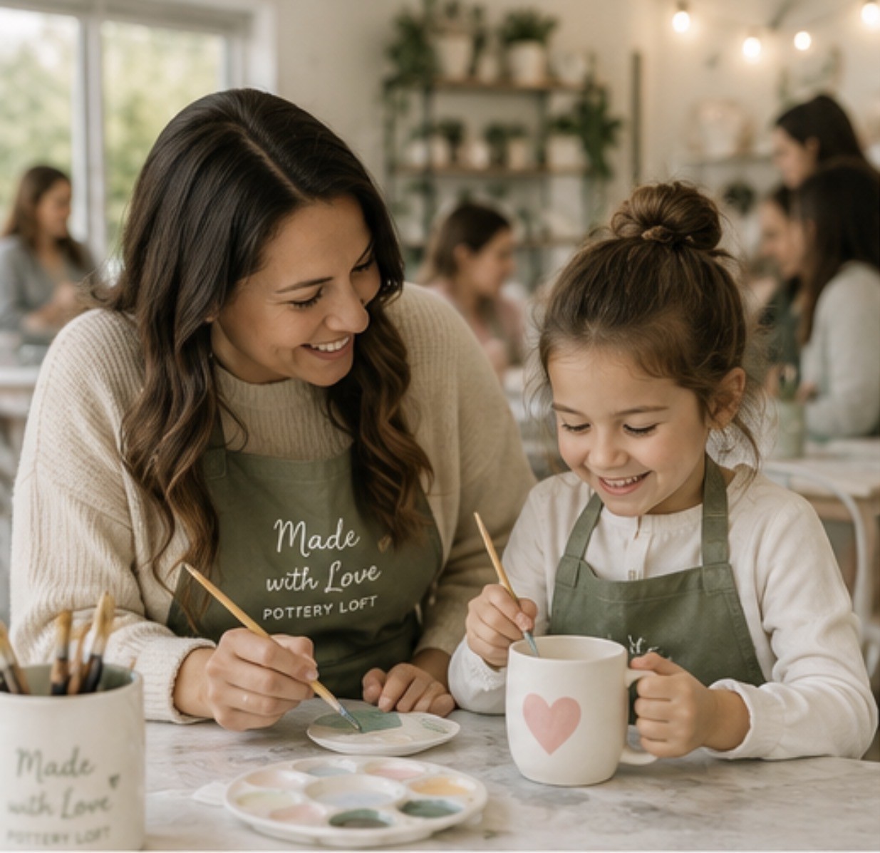 Mommy and me pottery painting